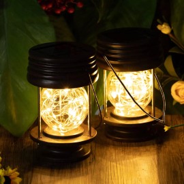 pearlstar 2 Pack Solar Lanterns Outdoor Waterproof Hanging Lights Decorative Solar Lant...