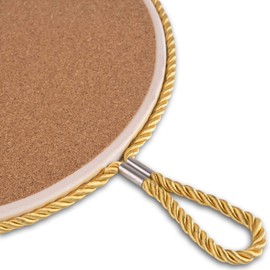 20 cm Ceramic Trivet with Cork Base and Cord for Hot Pots and Pans in Various Designs | Round Decorative Kitchen Utensil Gift Idea Spoon Rest Hanger High Gloss