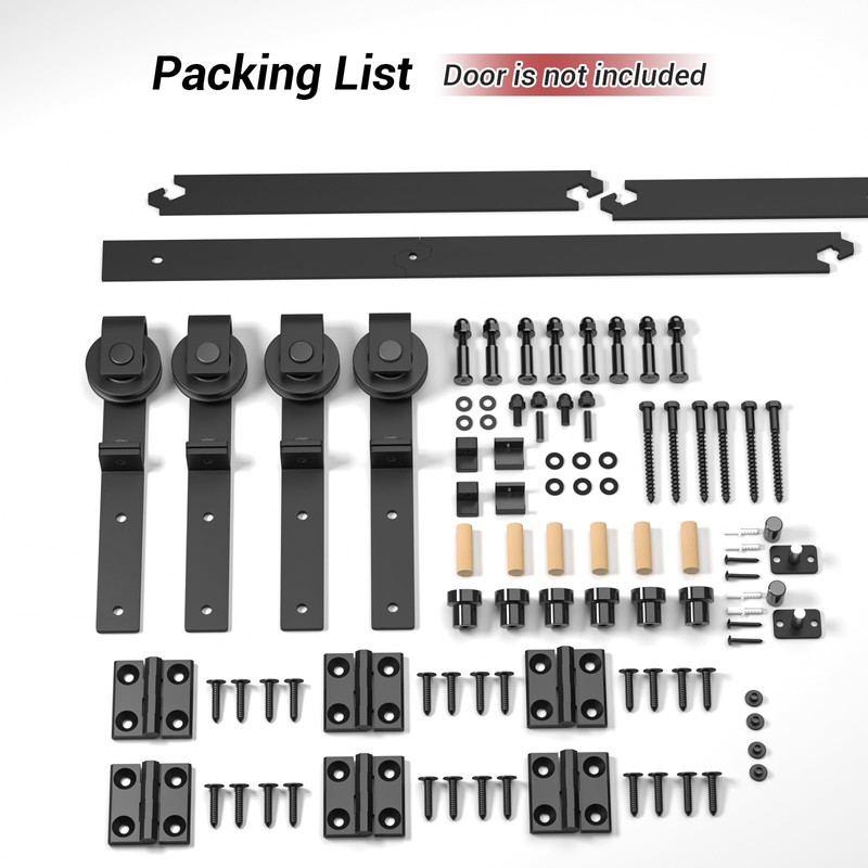 CCJH 7FT/84'' Bi-Folding Barn Door Hardware Sliding Track kit Heavy