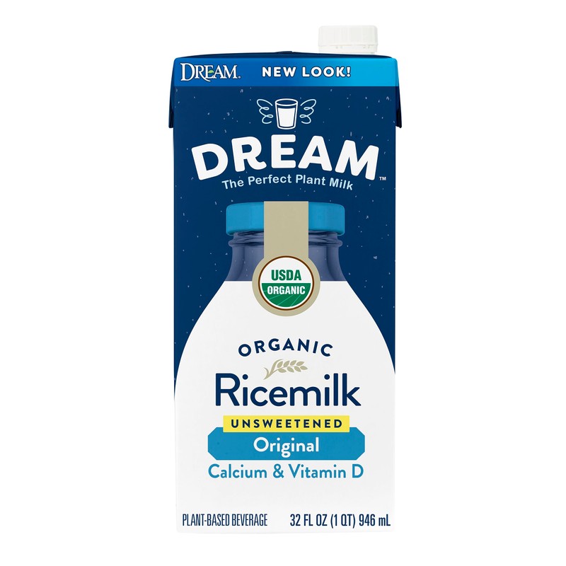 Rice Dream Organic Rice Milk Drink, Unsweetened Original, Vegan Dairy