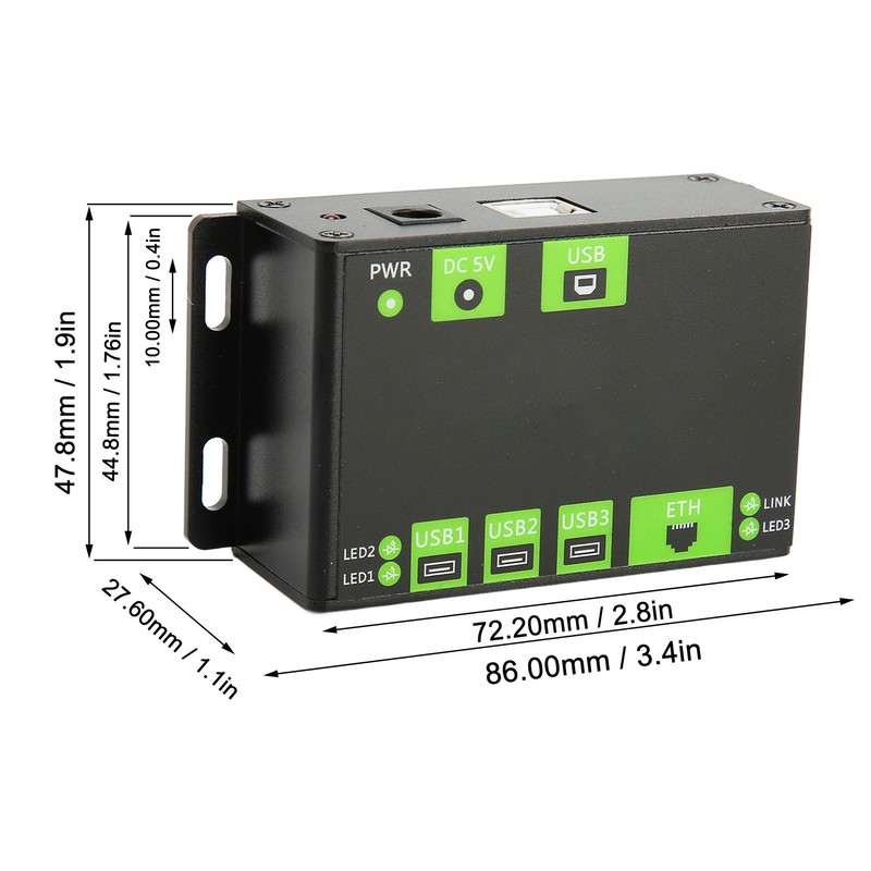 Industrial Grade USB HUB Multifunctional Metal Case 3 Way USB