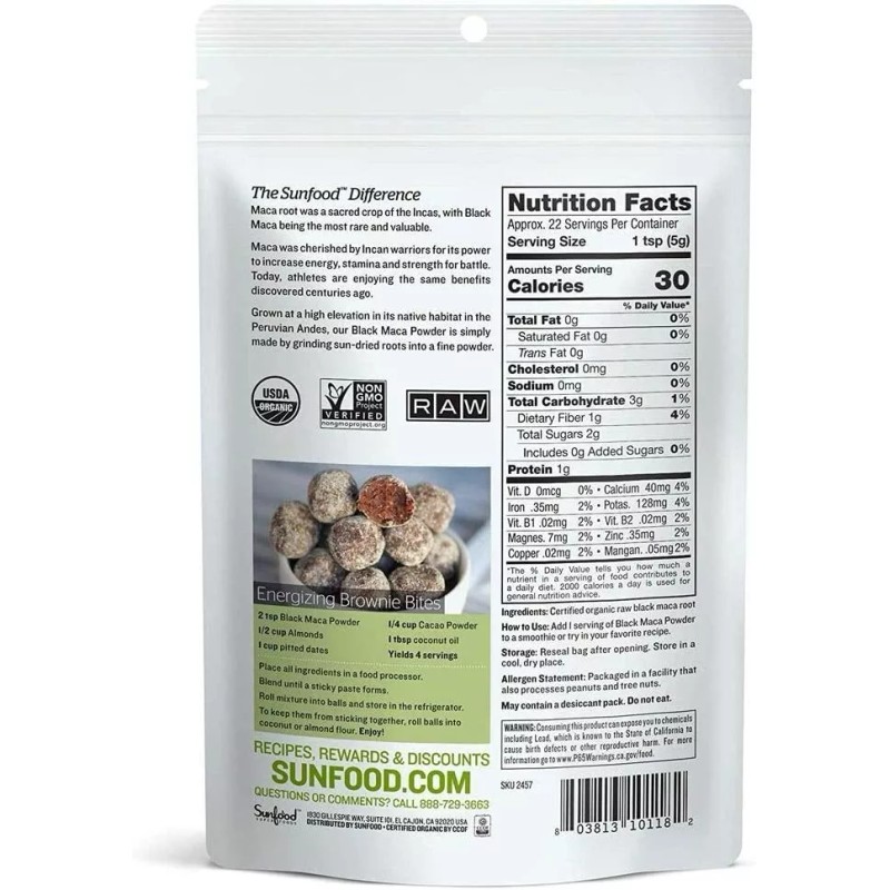 Black Maca Root Powder maca peruana negra en polvo Puro