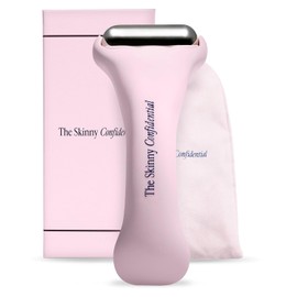 The Skinny Confidential Rodillo de hielo para cara, rodillo de hielo de acero inoxidable para reducir la hinchazón, el enrojecimiento y los dolores de cabeza, rodillo facial refrescante para el