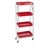 Origami 4 Tier Foldable Powder-Coated Metal Cart with Caster Wheels