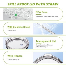 30 oz Tumbler Straw Lid, Replacement Lids for YETI 30 oz Tumbler, 30oz Straw Lids for yeti rambler straw lid 26 oz Cup, 30 oz Tumbler, 35 oz Straw Mug, BPA Free and Shatter-proof, 2 Pack