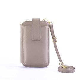 LEOLEO Smartphone Shoulder Bag, Smartphone Pouch, Women's, Wallet Shoulder Mini Shoulder Bag, Leather Style, Mobile Pouch, Shoulder Pochette, Lightweight, Simple, Casual, Fashionable, Crossbody