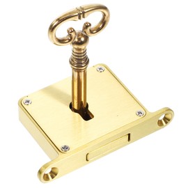 Unomor Retro Brass Cabinet Lock with Key Vintage Style Secure Drawer Lock Replacement for File Cabinets Desk Furniture 2.36X1.37X0.39 Inches
