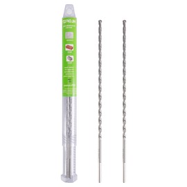 HLOFIZI 3/16" x 10" Masonry Drill Bits (2 Pack) Concrete Hammer Drill Bits Carbide Tipped, for Cement, Brick, Stone, 3-Flat Shank