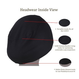 CONFIRTINO Women's Silky Soft Skin Friendly Women Sleep Cap for Multi Uses (Black)