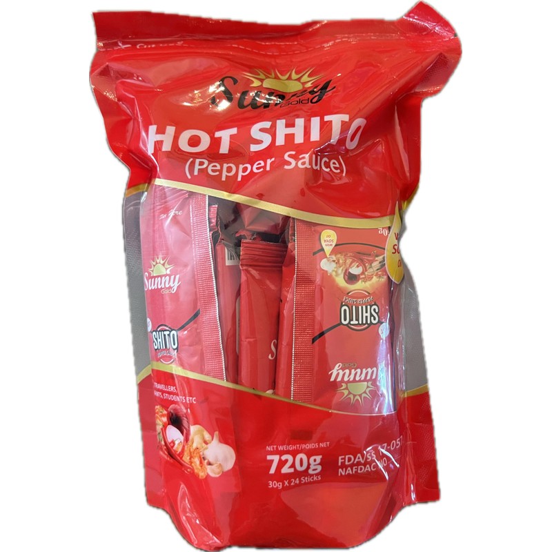 Sunny Hot Shito Pepper Sauce, 24 Sticks, 720g, Individual Packets