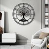 Dankeit Tree of Life Wall Clock, 24Inch Metal Black Family