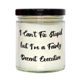 Joke Executive Gifts, I Can't Fix Stupid but I'm a Fairly Decent, Unique Birthday Scent Candle Gifts for Colleagues from Friends, Scented Candles, Candle Gift Set, Aromatherapy Candles, Soy Candles,