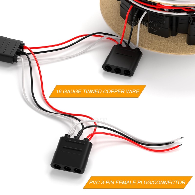 PSEQT 50 Counts 3 Prong Wire Harness Roll Female Bullet