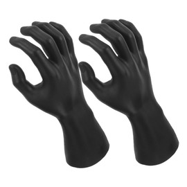 Ipetboom 2 Pcs Male Mannequin Hand Model Lifelike Jewelry Organizer for Bracelets Rings Watches and Gloves Artistic Black Display Stand for Home Office Decor