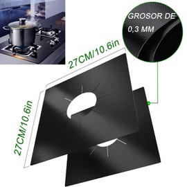 Manricle 10PCS Cubiertas para Estufa - Protector de Rango de Gas, Protectores Reutilizables para Estufas, Cortables, Antiadherentes, Fácil de limpiar