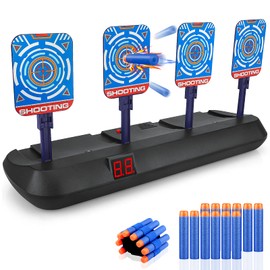 Digital Target for Nerf, Targets Electric Children's Games from 3 4 5 6 7 8 9 10 Years Children Boy Car Reset Target with 20 Darts Indoor Shooting Games Birthday Christmas Gift