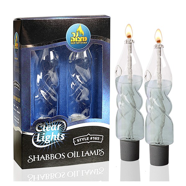 Glass Paraffin Shabbat Candle Holder Cup and Wick – Twisted