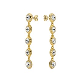 Ted Baker London Sorella Solitaire Sparkle Crystal Long Drop Earrings For Women (Gold/Crystal)