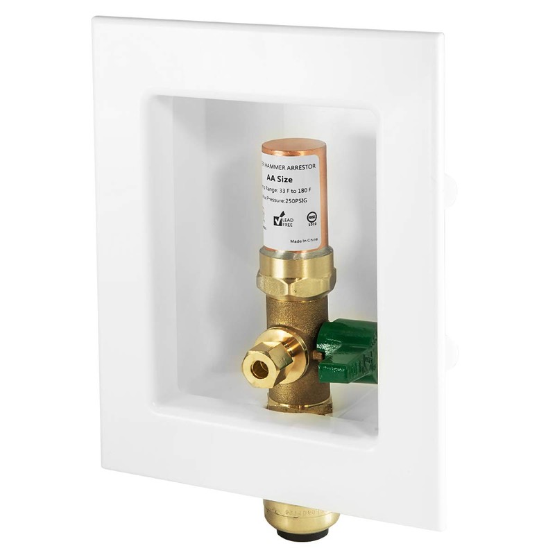 EFIELD Push-fit Pre-Assembled Ice Maker Outlet Box, 1/2-Inch Push-Fit Connection