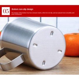 EIAOSI Stainless Steel Measuring Cup with Pouring Lip, Metal Jug with - and ML Marking, 16 oz/500 ml