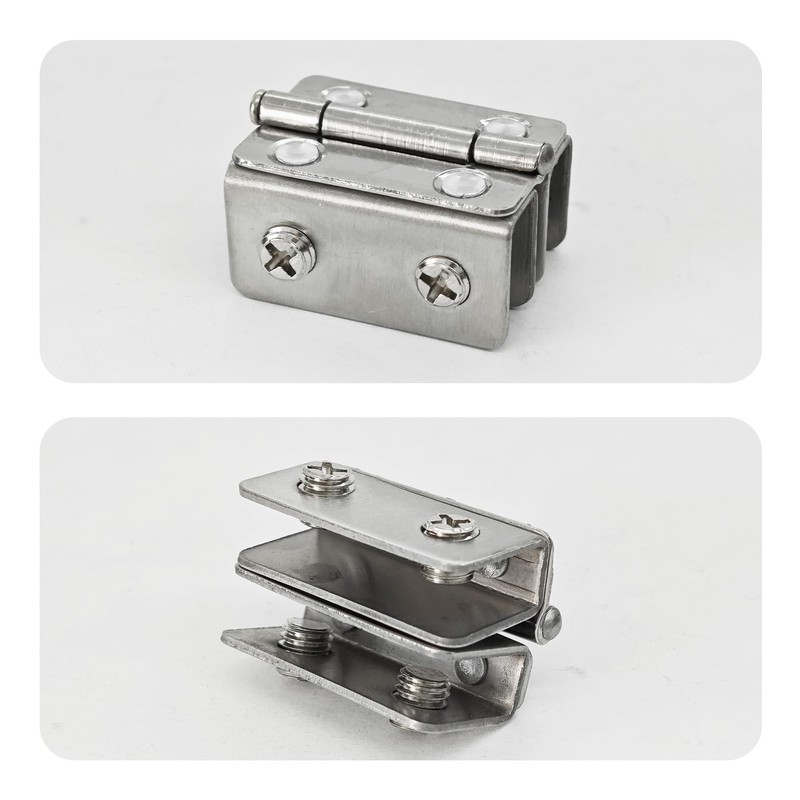 Runseaway 2PCS 180° Glass Door Pivot Hinge Kit, Stainless Steel