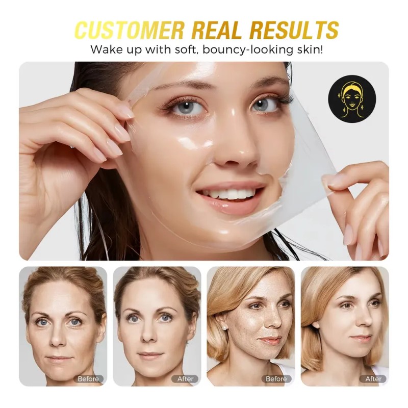 Mascarilla Nocturna Gel, Caracol, Colágeno, Niacinamida 2pzs