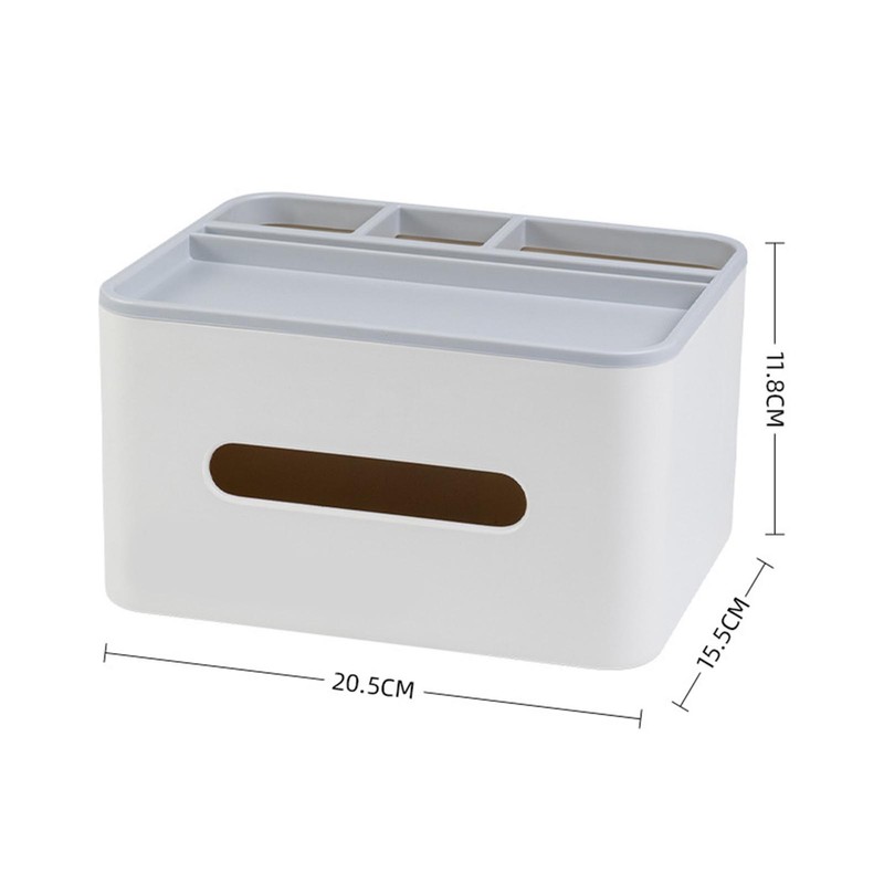 Tissue Box Holder Multifunctional Rectangular Tissue Box Cover with Remote