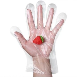 Disposable Gloves - Small Plastic PE Clear Durable Work for Cleaning Cooking Garden Craft, for 3-12 Years