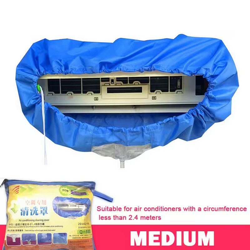 Wall Air Conditioner Cleaning Cover Bag with Drain Hose for