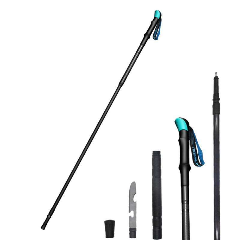 Mountaineering Telescopic Trekking Poles Aluminum Alloy Hiking Stick Collapsible Walking