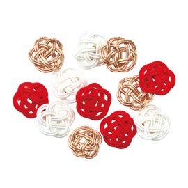 Tokyodo MH000490-103 Petite Plum Knot Red and White Mix, Diameter Approx. 5.9 inches (1,5 cm), 1 Bag (12 Pieces)