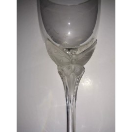 Cristal de Sevres Crystal Wine Glass Goblet Hanae Mori Madame Butterfly Cristal de Sevres France