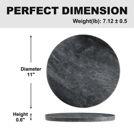 Koville Brazilian Natural Marble Cutting Board for Kitchen, 11inch Round Hand Crafted Marble Slab for Cheese, Charcuterie, Pastry Board - Wedding Gift, House Warming Gift