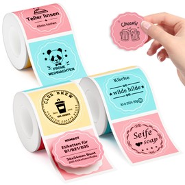 NIIMBOT Labels 3 Rolls Set for B1/B21/B3S Sticker Printer, 34 x 34 mm (1.34'' x 1.34'') 200 Labels/Roll, Refill Labeling Tape for Home School Office Small Business, Multi-Color