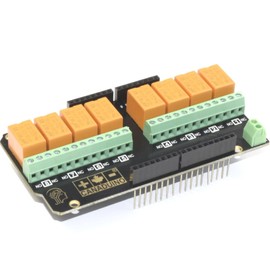 CANADUINO® 8-Channel Stackable I2C Relay Shield for Arduino - Pre-Assembled DIY Soldering Kit - Made in Canada