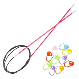 KnitPro Zing Circular Knitting Needles 16 inch, Size 0 (40cm, 2.00mm) with 10 Colorful Stitch Markers