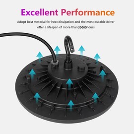 Tayire LED UFO Industrial Lamp, 100 W Indoor Lighting LED High-Bay Spotlight 10000LM Indoor Spotlight 6500 K Super Bright UFO Lamp Ceiling Light, IP65 Spotlight Workshop for Warehouses Industrial