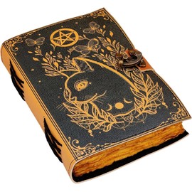 Grimoire journal Leather Print Caltic Cat journal Blank Spell book book of shadows leather gift for him sketchbook journal notebook