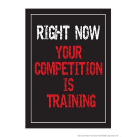 Fitnus Chart Series Right Now Your Competition is Training 18" X 24" Poster (Red/White/Black)