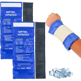 compresa de gel frio y calor,bolsa de gel para frio y calor compresa fria Bolsa Hielo Reutilizable 2 PCS,Bolsas Hielo para Alivia Muscular,Compresa Fria Calientes Reutilizable 44*18cm