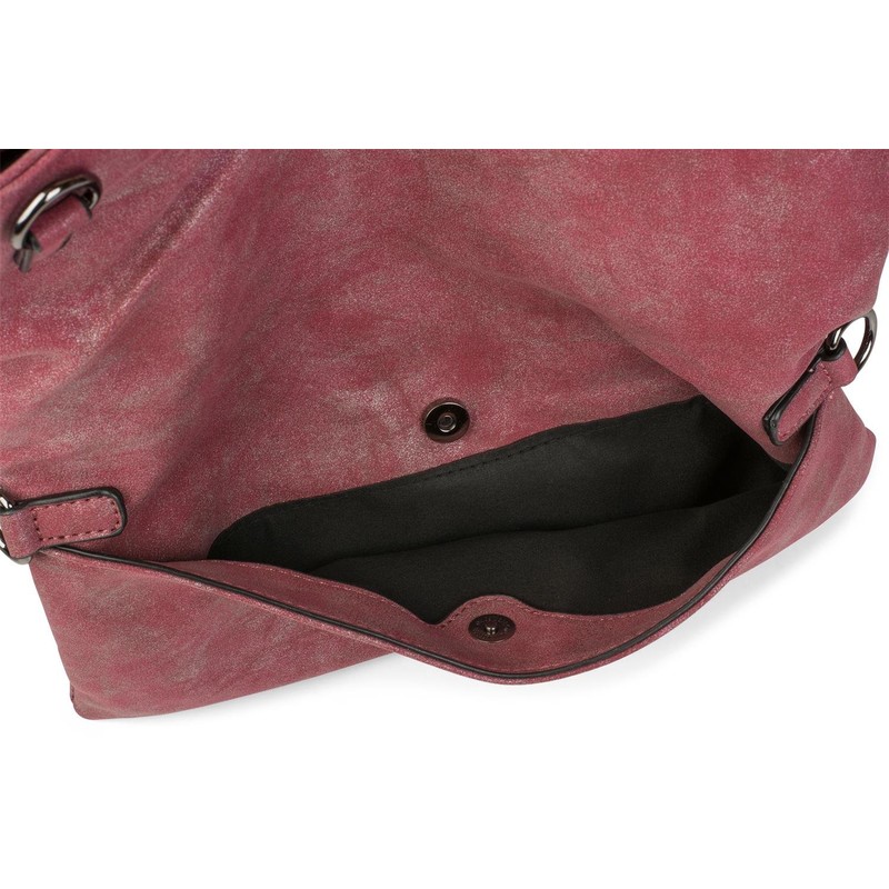 styleBREAKER fold-over clutch in suede look with zip, 3-in-1 bag,