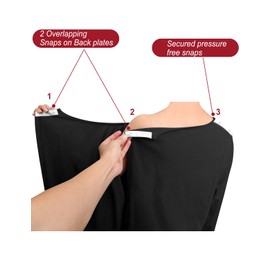 Guatbsecure Guatbsecure Open Back Hospital Gowns for Women Long Sleeve Open Back Dress Nursing Gowns Post Shoulder Surgery Dress (black, XX-Large)