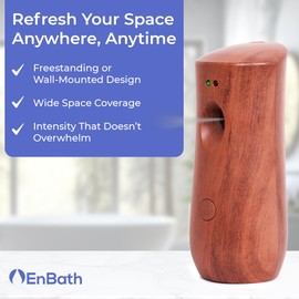 Automatic Air Freshener Spray Dispenser: Automatic Spray Dispenser with Elegant Wood Design for Commercial or Home Use (2-Pack), Battery Powered Free Standing or Wall Air freshener, Three Time Release