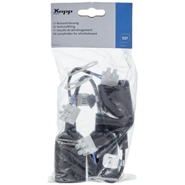 Kopp Kopp Renovier-Fassung, vormontiert mit ca. 13 cm sichtbarer Leitung H03VV-F 2x0,75mm2, Lsterklemme und Zugentlastung, 3 Stck in Verpackung, E27, max.60W, Farbe schwarz, 214615038