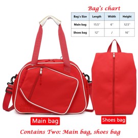 RAINBOW SMILE Crossbody Pickleball Bag with Shoes Bag 2PS for Women and Men, Waterproof Pickle Ball Tote Shoulder Bag