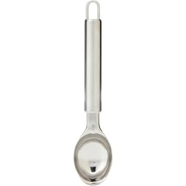 HITHIKA Ice Cream Scoop,7 inches Nonstick Anti-Freeze One Piece Aluminium Scooper Spoon, Heavy Duty Durable Design, Easy Clean, for Gelato, Cookie Dough, Sorbet, Almond. (Silver) (Silver)