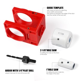 Door Lock Installation Kit, Suitable for 1-3/8" - 1-3/4" (35mm-44.5mm) Door Thickness, with Carbon Steel Door Lock Hole Saw