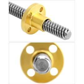 QWORK 4 Pack T8 300mm Lead Screw and Brass Nut (Acme Thread, 4 Starts, 2mm Pitch, 8mm Lead) Used in 3D Printer