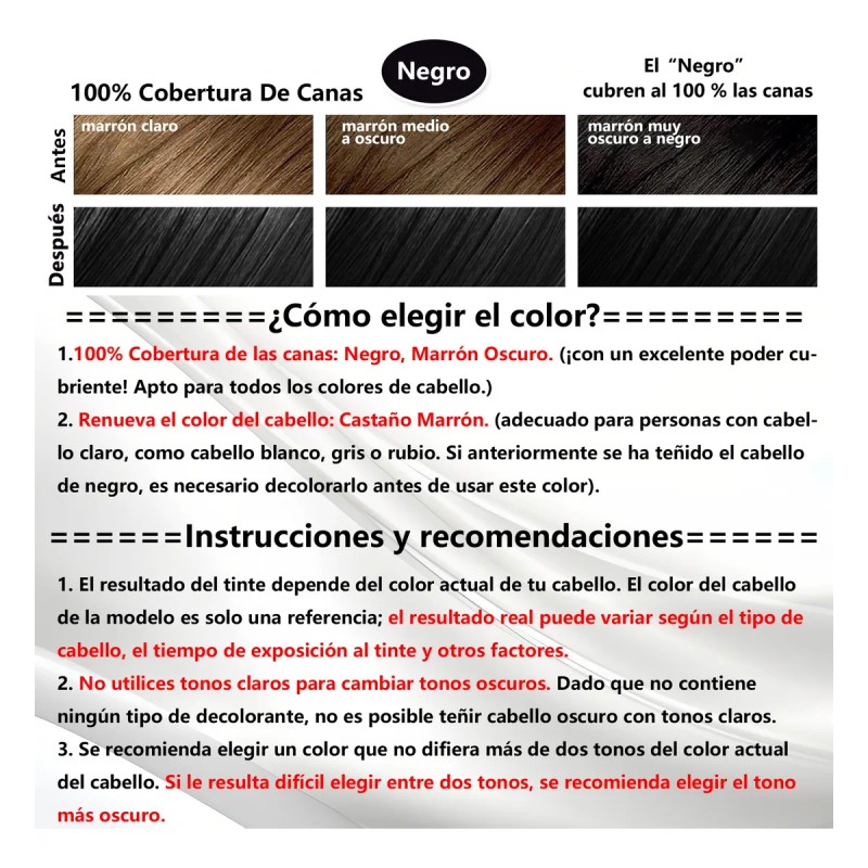 Shampoo Con Tinte Para Cubre Canas Extracto Ginseng Jengibre