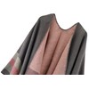 Womens Reversible Oversized Poncho Cape Blanket Shawl Cardigans (One Size,